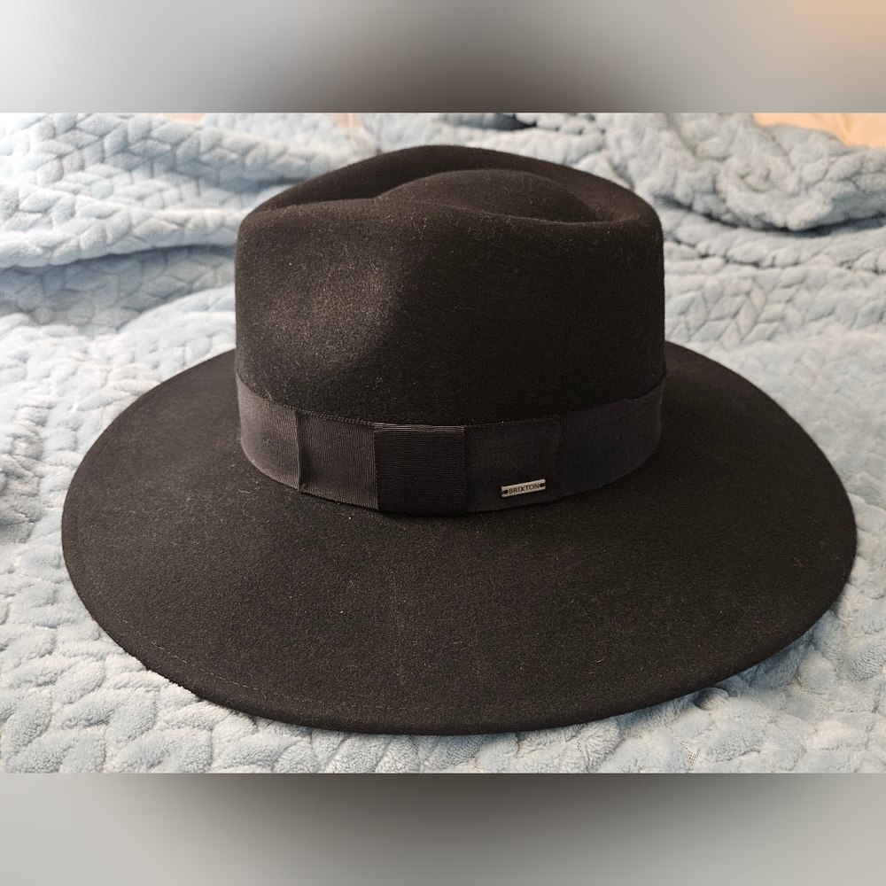 Brixton Black Fedora Hat with Structured Crown and Ribbon Band
